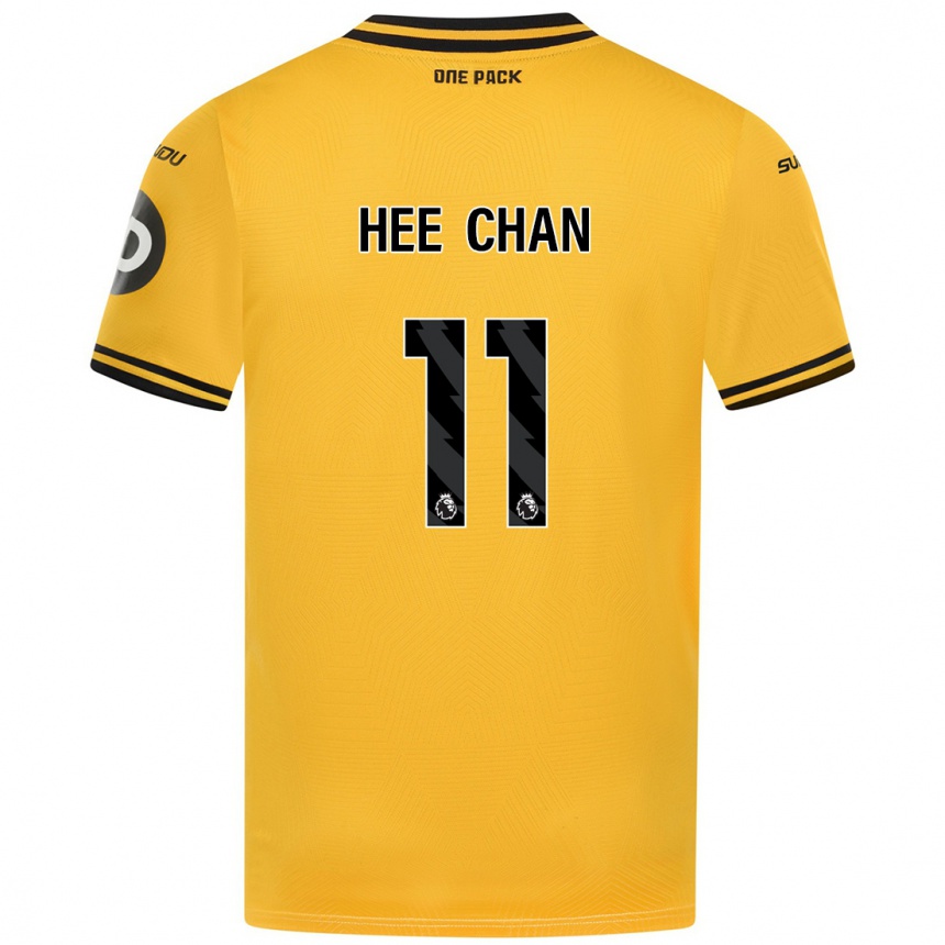 Vaikiškas Hee-Chan Hwang #11 Geltona Namų Marškinėliai 2024/25 T-Shirt