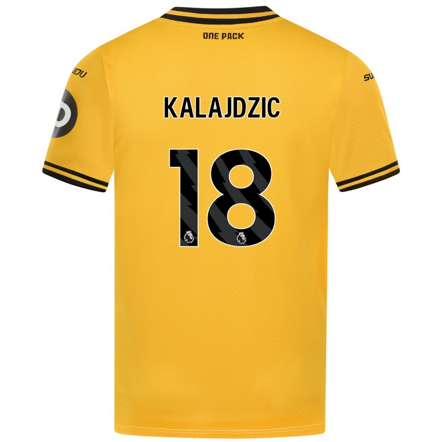 Vaikiškas Sasa Kalajdzic #18 Geltona Namų Marškinėliai 2024/25 T-Shirt