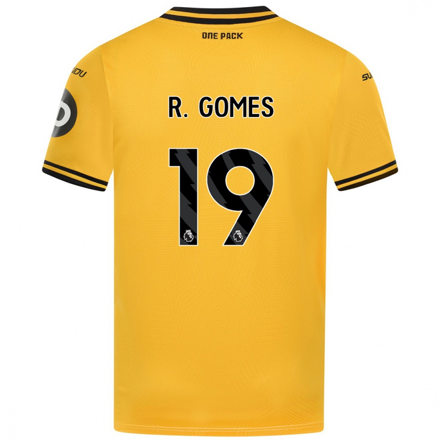 Vaikiškas Rodrigo Gomes #19 Geltona Namų Marškinėliai 2024/25 T-Shirt