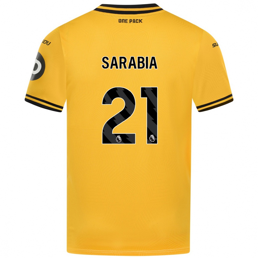 Vaikiškas Pablo Sarabia #21 Geltona Namų Marškinėliai 2024/25 T-Shirt