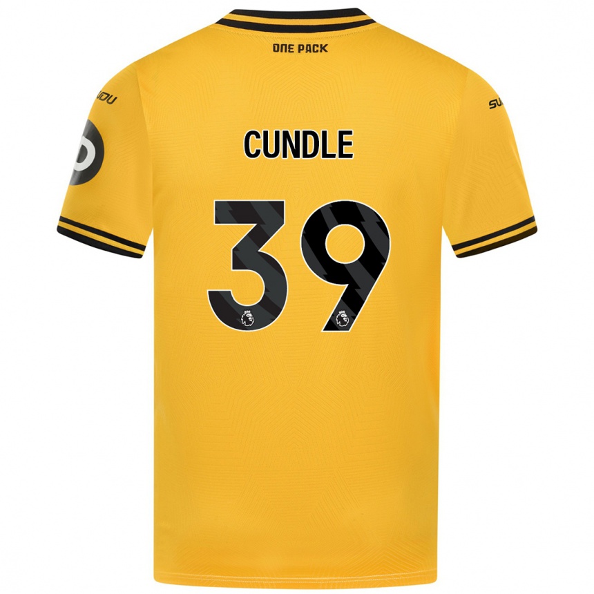 Vaikiškas Luke Cundle #39 Geltona Namų Marškinėliai 2024/25 T-Shirt