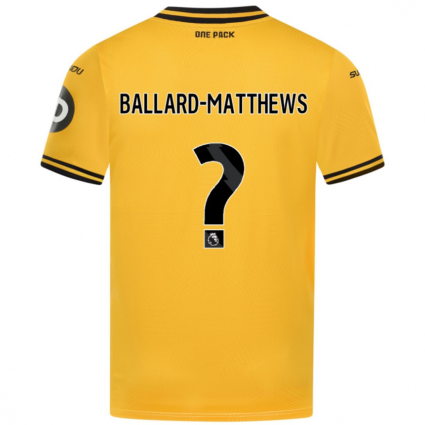 Vaikiškas Emilio Ballard-Matthews #0 Geltona Namų Marškinėliai 2024/25 T-Shirt