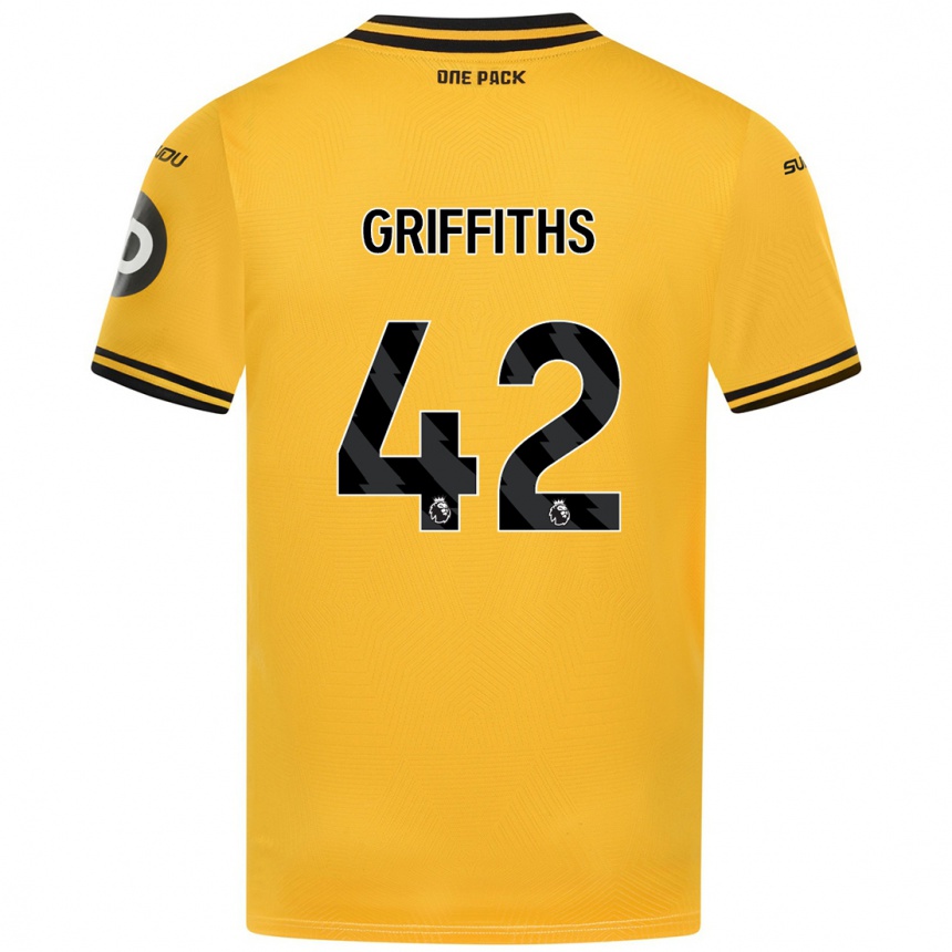 Vaikiškas Harvey Griffiths #42 Geltona Namų Marškinėliai 2024/25 T-Shirt