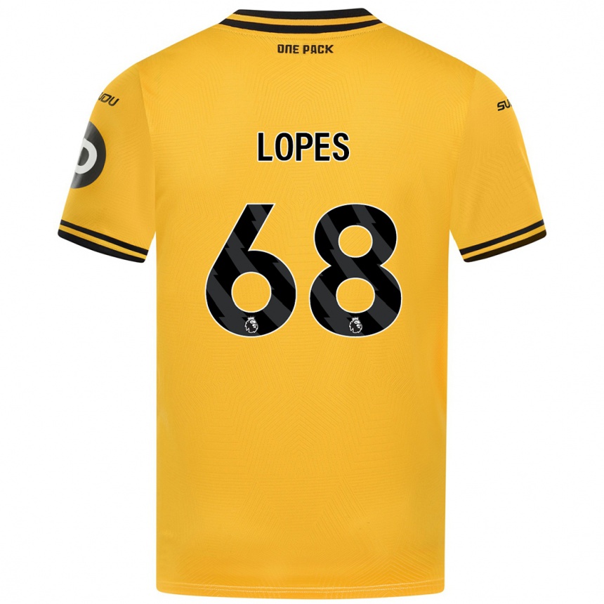 Vaikiškas Leo Lopes #68 Geltona Namų Marškinėliai 2024/25 T-Shirt