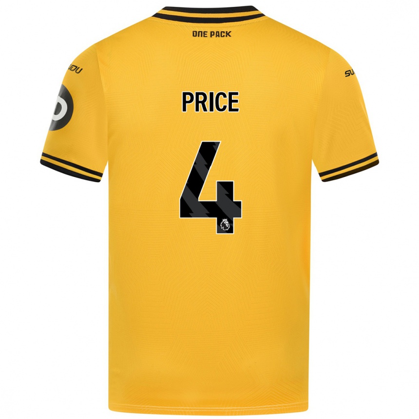 Vaikiškas Anna Price #4 Geltona Namų Marškinėliai 2024/25 T-Shirt