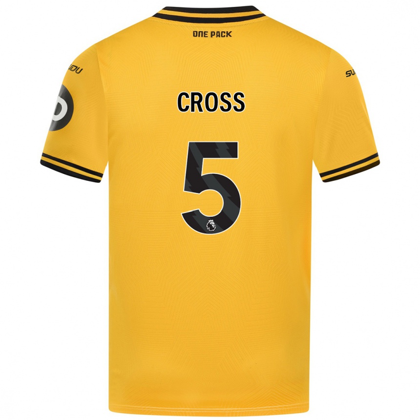 Vaikiškas Emma Cross #5 Geltona Namų Marškinėliai 2024/25 T-Shirt