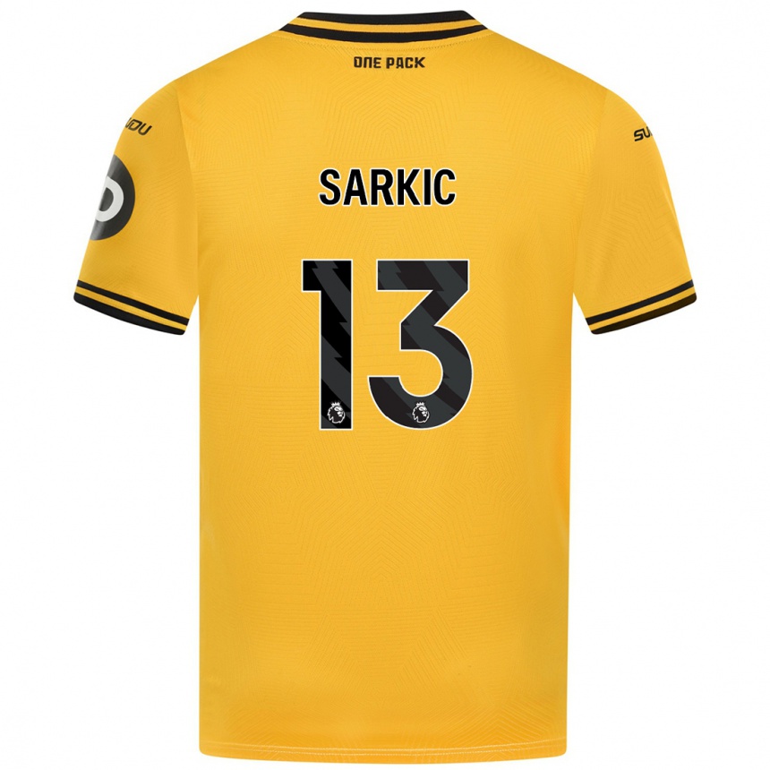 Vaikiškas Matija Sarkic #13 Geltona Namų Marškinėliai 2024/25 T-Shirt