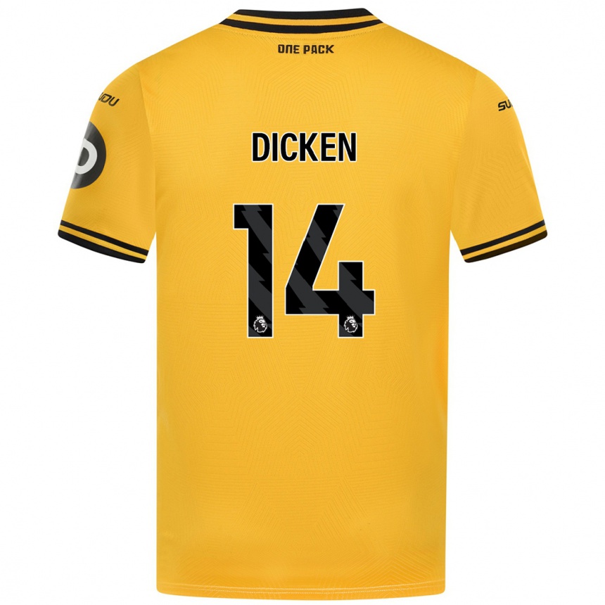 Vaikiškas Amy Dicken #14 Geltona Namų Marškinėliai 2024/25 T-Shirt