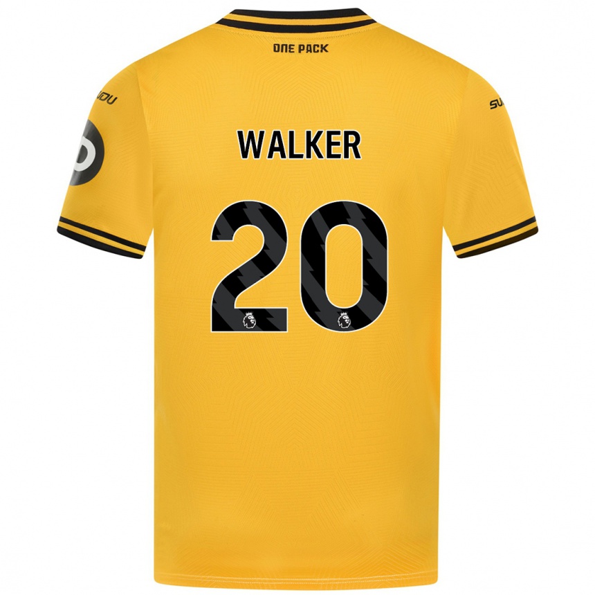 Vaikiškas Lowri Walker #20 Geltona Namų Marškinėliai 2024/25 T-Shirt