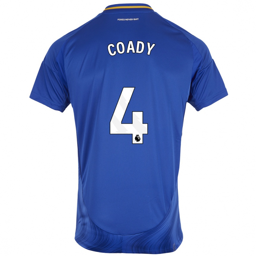 Vaikiškas Conor Coady #4 Mėlyna Balta Namų Marškinėliai 2024/25 T-Shirt