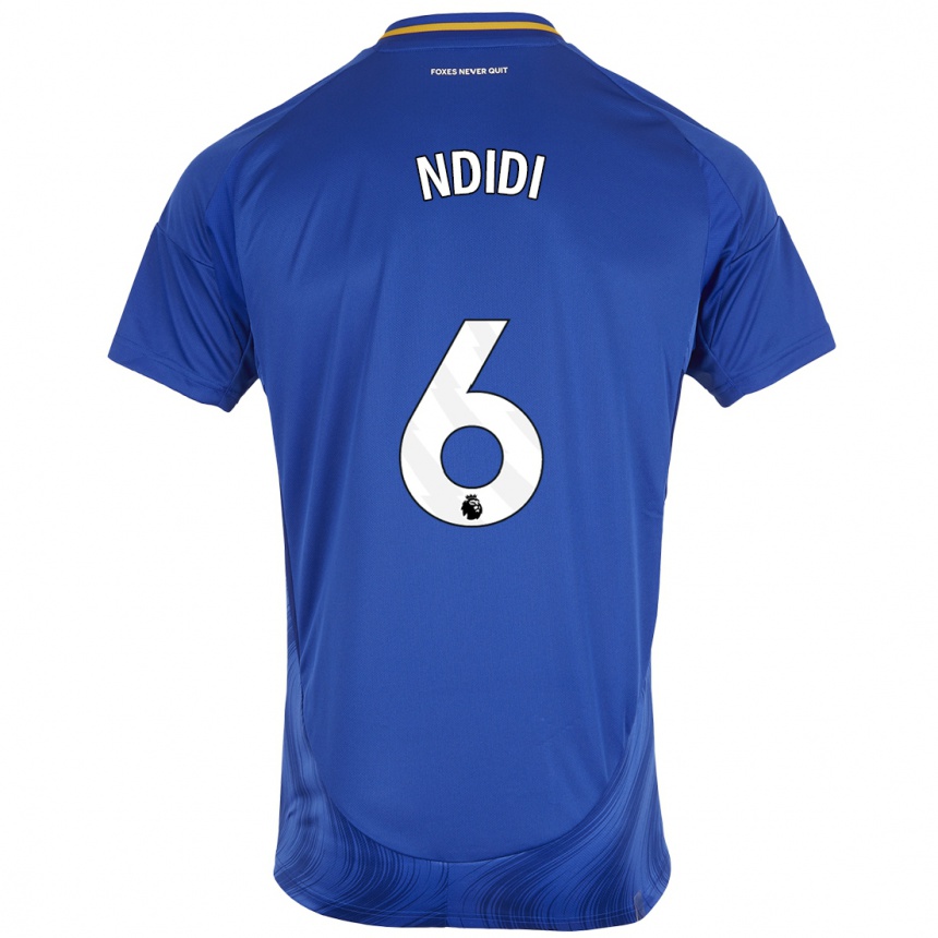 Vaikiškas Wilfred Ndidi #6 Mėlyna Balta Namų Marškinėliai 2024/25 T-Shirt