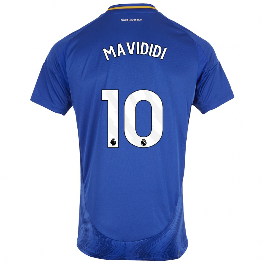 Vaikiškas Stephy Mavididi #10 Mėlyna Balta Namų Marškinėliai 2024/25 T-Shirt