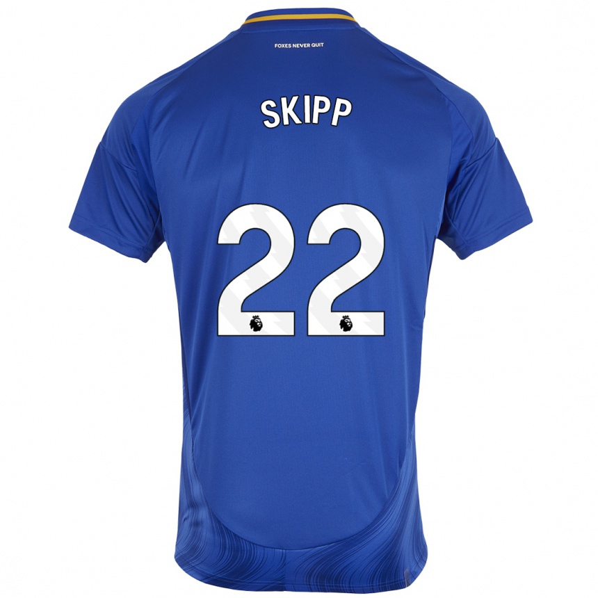 Vaikiškas Oliver Skipp #22 Mėlyna Balta Namų Marškinėliai 2024/25 T-Shirt