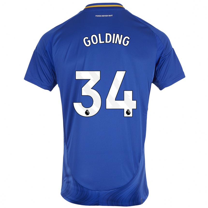 Vaikiškas Michael Golding #34 Mėlyna Balta Namų Marškinėliai 2024/25 T-Shirt