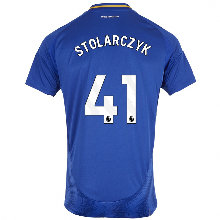 Vaikiškas Jakub Stolarczyk #41 Mėlyna Balta Namų Marškinėliai 2024/25 T-Shirt