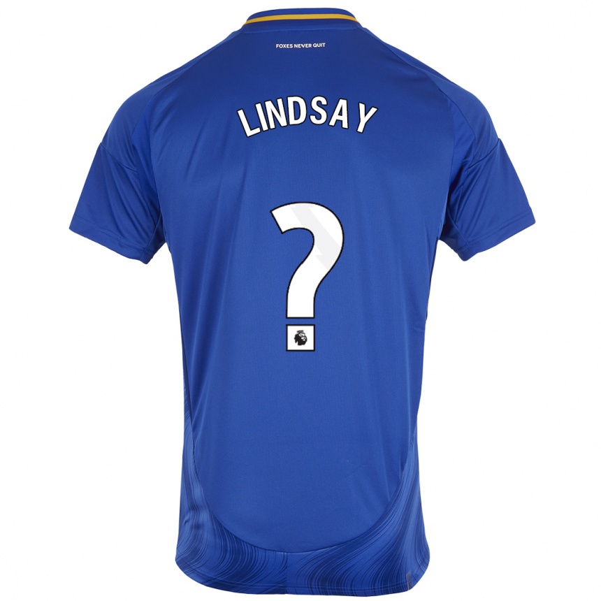 Vaikiškas Jahmari Lindsay #0 Mėlyna Balta Namų Marškinėliai 2024/25 T-Shirt