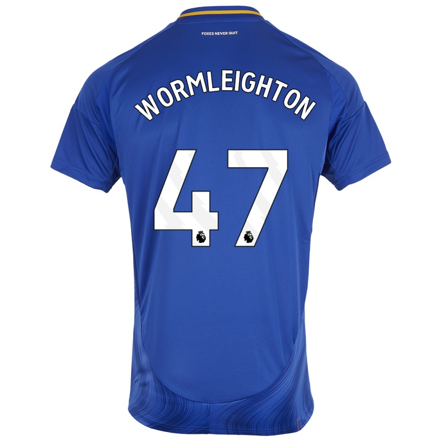 Vaikiškas Joe Wormleighton #47 Mėlyna Balta Namų Marškinėliai 2024/25 T-Shirt