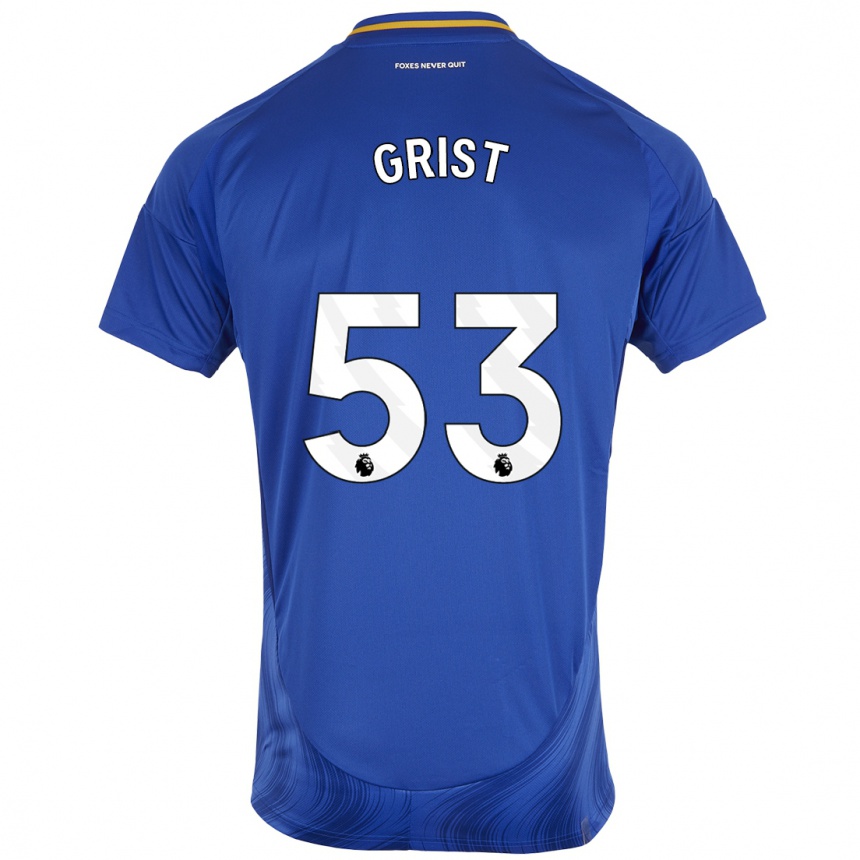 Vaikiškas Ben Grist #53 Mėlyna Balta Namų Marškinėliai 2024/25 T-Shirt