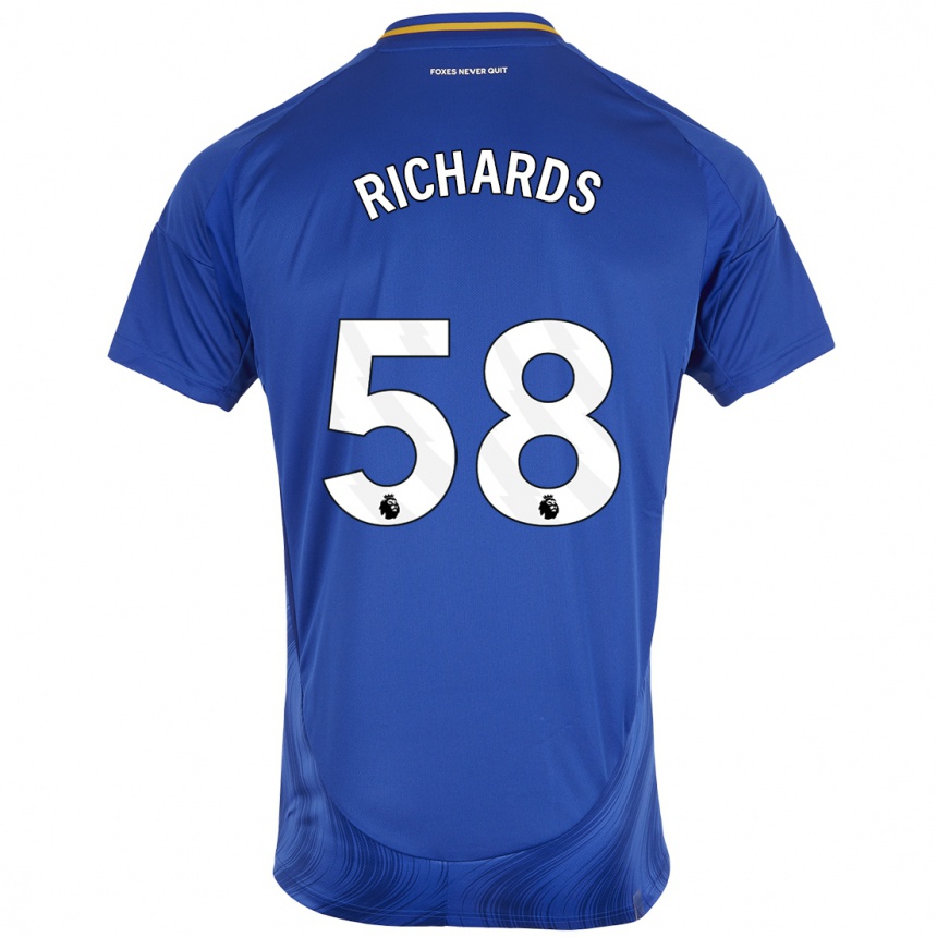 Vaikiškas Amani Richards #58 Mėlyna Balta Namų Marškinėliai 2024/25 T-Shirt