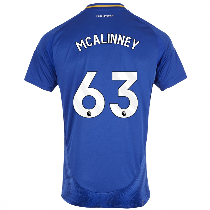 Vaikiškas Liam Mcalinney #63 Mėlyna Balta Namų Marškinėliai 2024/25 T-Shirt