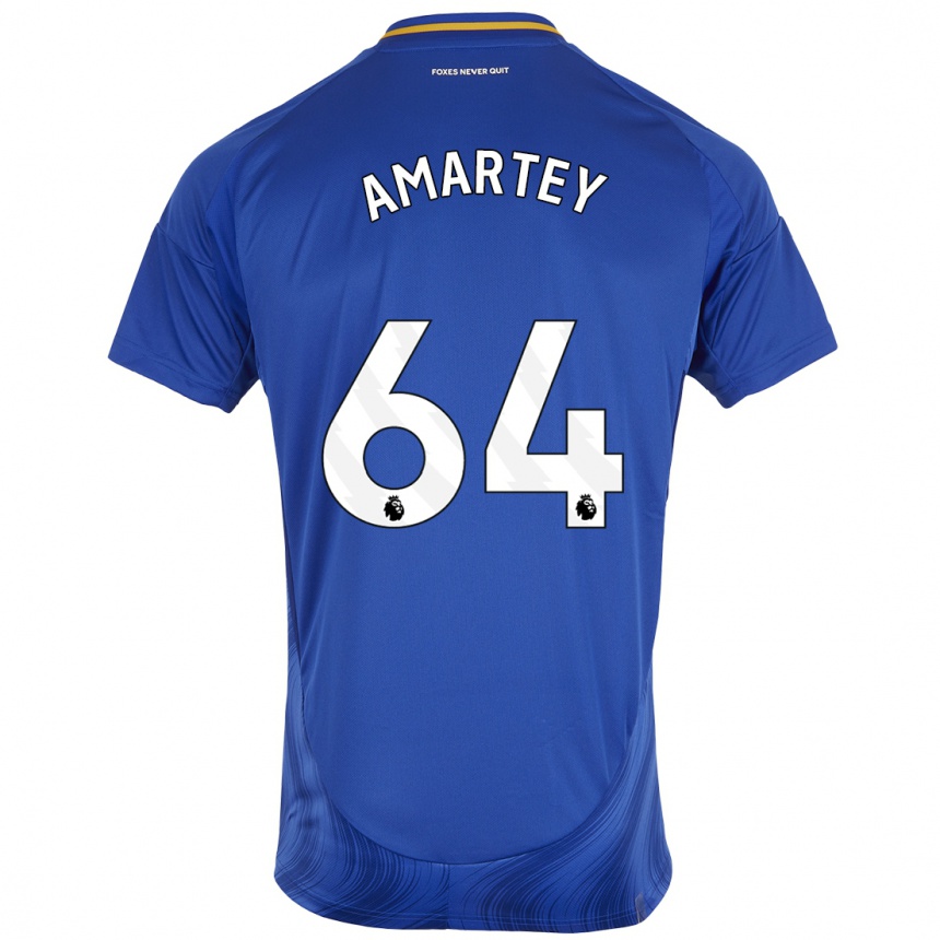 Vaikiškas Bobby Amartey #64 Mėlyna Balta Namų Marškinėliai 2024/25 T-Shirt