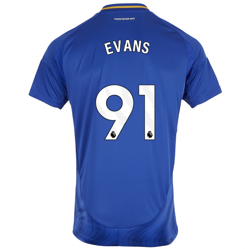 Vaikiškas Jake Evans #91 Mėlyna Balta Namų Marškinėliai 2024/25 T-Shirt