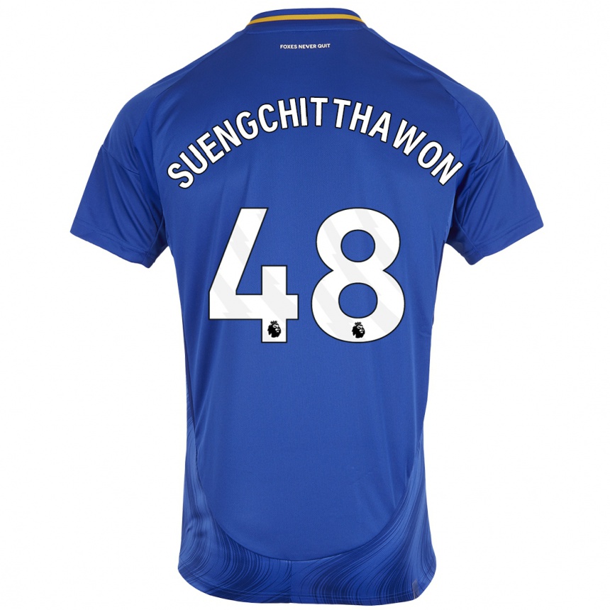 Vaikiškas Thanawat Suengchitthawon #48 Mėlyna Balta Namų Marškinėliai 2024/25 T-Shirt