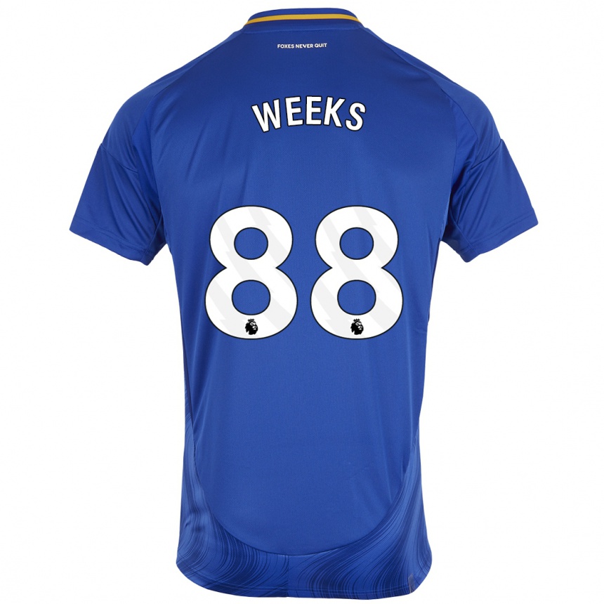 Vaikiškas Tyler Weeks #88 Mėlyna Balta Namų Marškinėliai 2024/25 T-Shirt