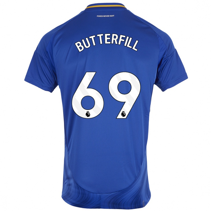 Vaikiškas Jack Butterfill #69 Mėlyna Balta Namų Marškinėliai 2024/25 T-Shirt