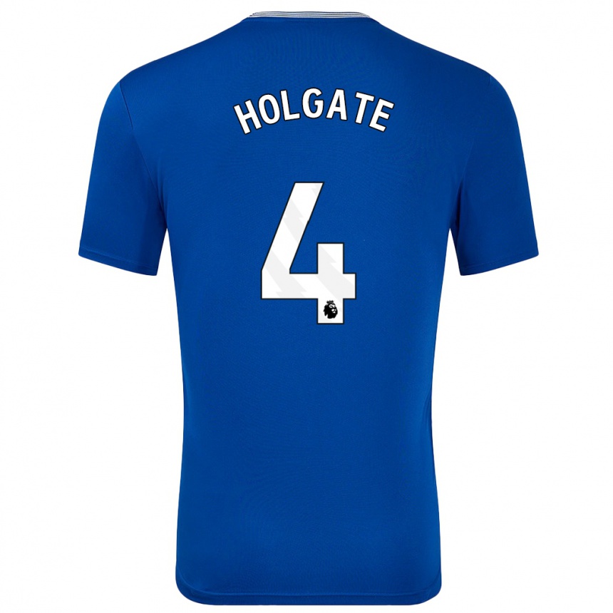 Vaikiškas Mason Holgate #4 Mėlyna Su Namų Marškinėliai 2024/25 T-Shirt