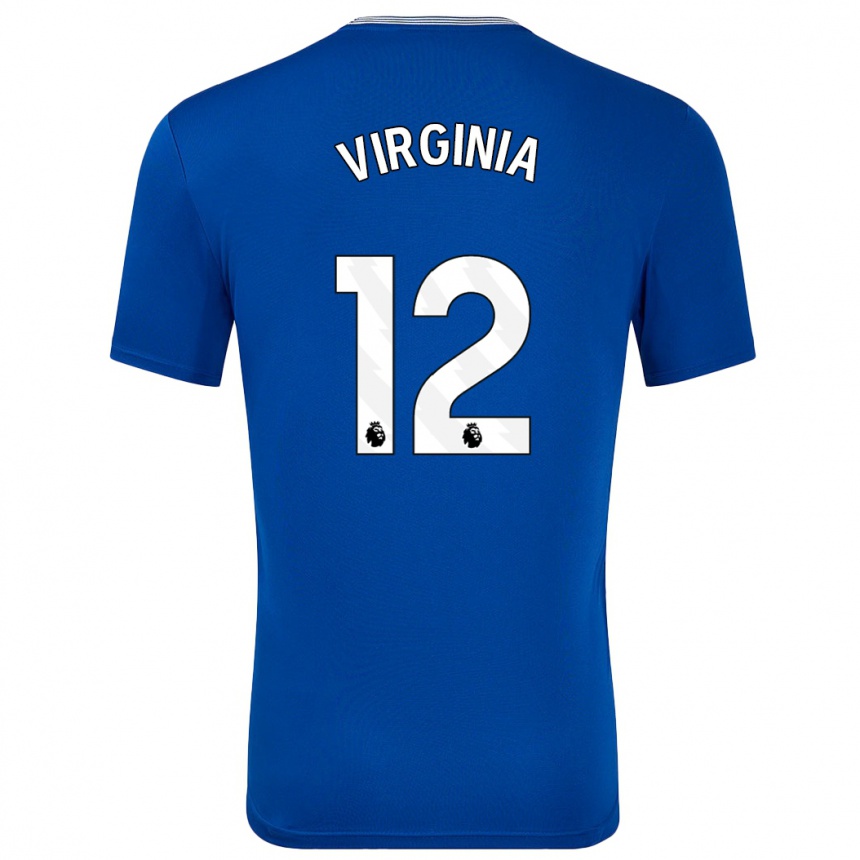 Vaikiškas João Virgínia #12 Mėlyna Su Namų Marškinėliai 2024/25 T-Shirt