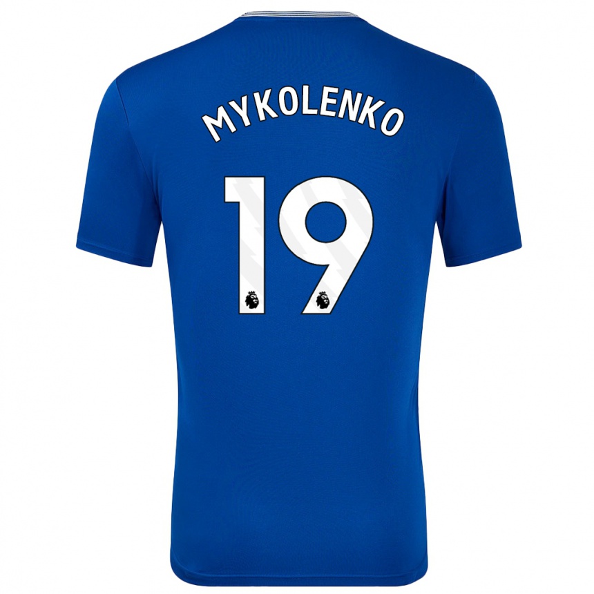 Vaikiškas Vitaliy Mykolenko #19 Mėlyna Su Namų Marškinėliai 2024/25 T-Shirt