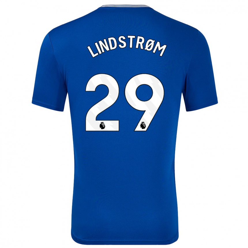 Vaikiškas Jesper Lindstrøm #29 Mėlyna Su Namų Marškinėliai 2024/25 T-Shirt