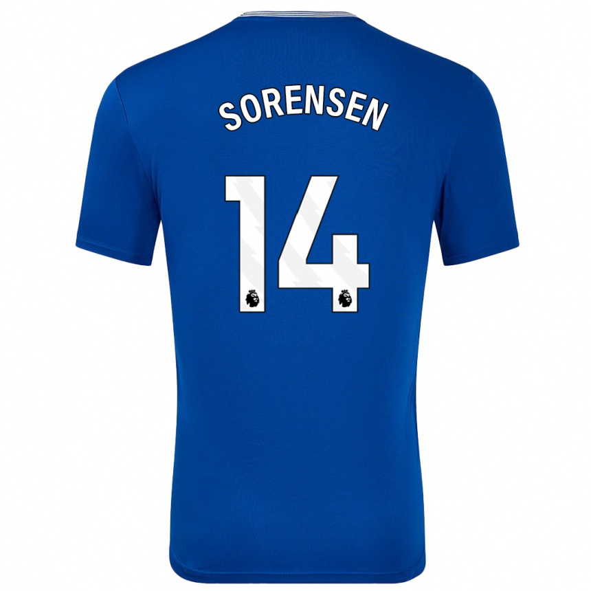 Vaikiškas Nicoline Sorensen #14 Mėlyna Su Namų Marškinėliai 2024/25 T-Shirt