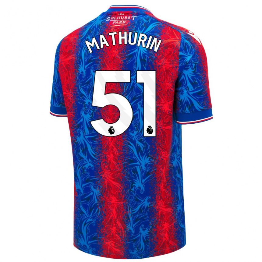 Vaikiškas Roshaun Mathurin #51 Raudonos Mėlynos Juostelės Namų Marškinėliai 2024/25 T-Shirt