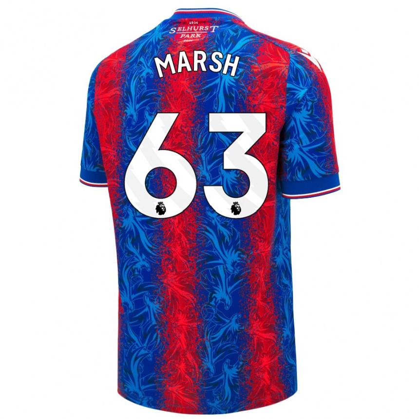 Vaikiškas Zach Marsh #63 Raudonos Mėlynos Juostelės Namų Marškinėliai 2024/25 T-Shirt