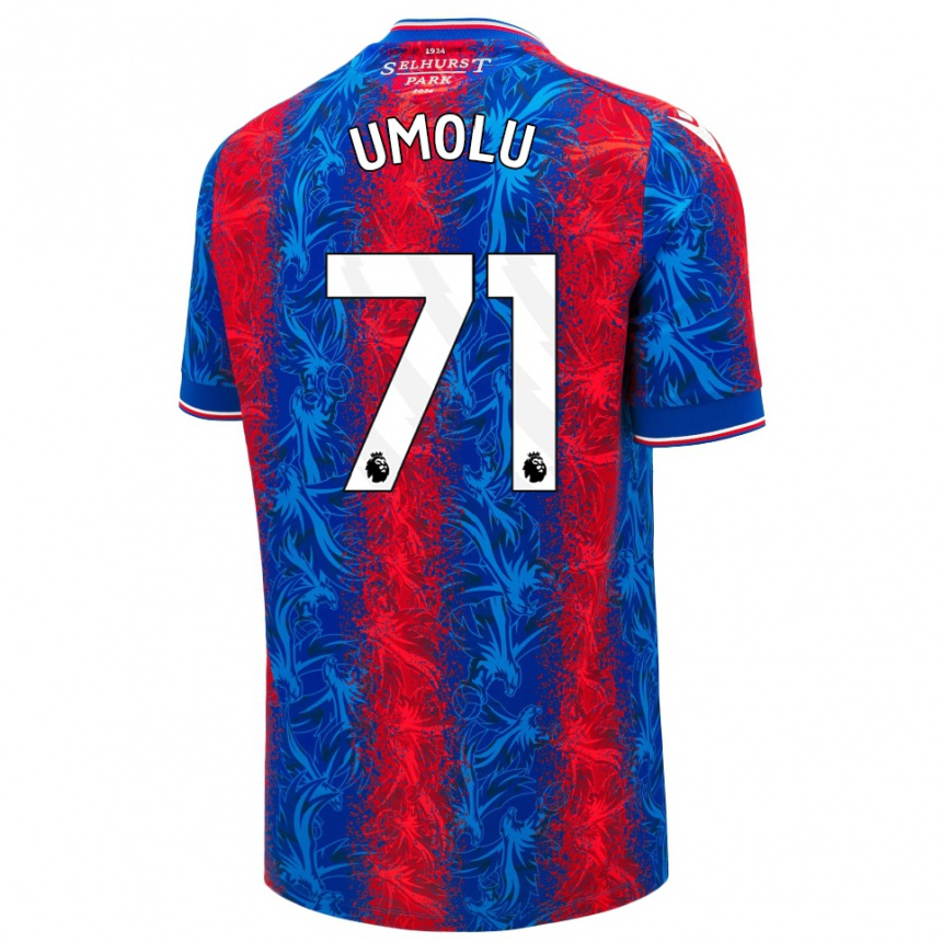 Vaikiškas Jemiah Umolu #71 Raudonos Mėlynos Juostelės Namų Marškinėliai 2024/25 T-Shirt