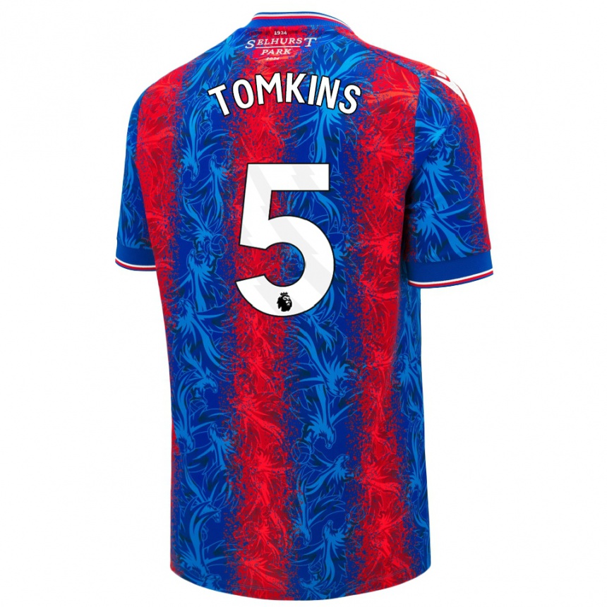 Vaikiškas James Tomkins #5 Raudonos Mėlynos Juostelės Namų Marškinėliai 2024/25 T-Shirt