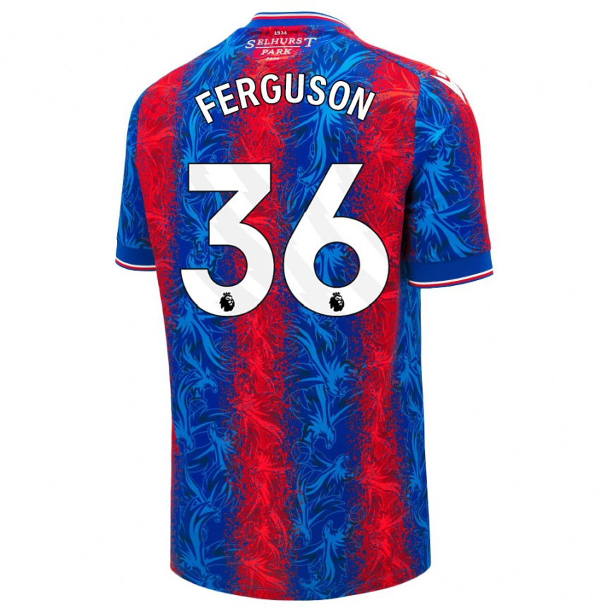 Vaikiškas Nathan Ferguson #36 Raudonos Mėlynos Juostelės Namų Marškinėliai 2024/25 T-Shirt