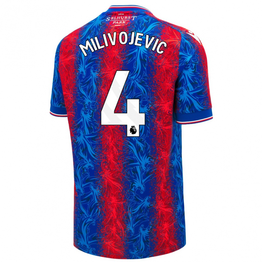 Vaikiškas Luka Milivojevic #4 Raudonos Mėlynos Juostelės Namų Marškinėliai 2024/25 T-Shirt