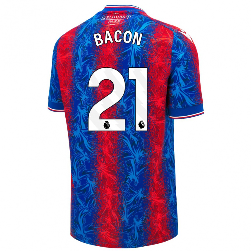 Vaikiškas Skye Bacon #21 Raudonos Mėlynos Juostelės Namų Marškinėliai 2024/25 T-Shirt