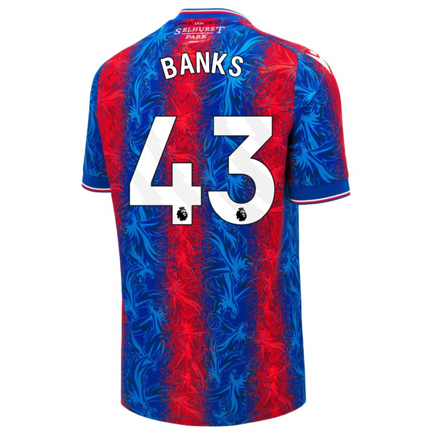 Vaikiškas Scott Banks #43 Raudonos Mėlynos Juostelės Namų Marškinėliai 2024/25 T-Shirt