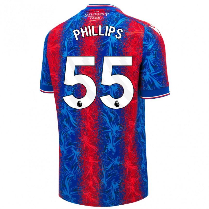 Vaikiškas Killian Phillips #55 Raudonos Mėlynos Juostelės Namų Marškinėliai 2024/25 T-Shirt