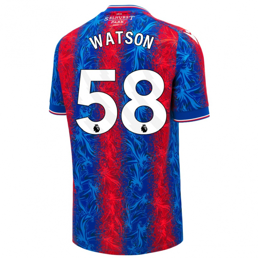 Vaikiškas Noah Watson #58 Raudonos Mėlynos Juostelės Namų Marškinėliai 2024/25 T-Shirt