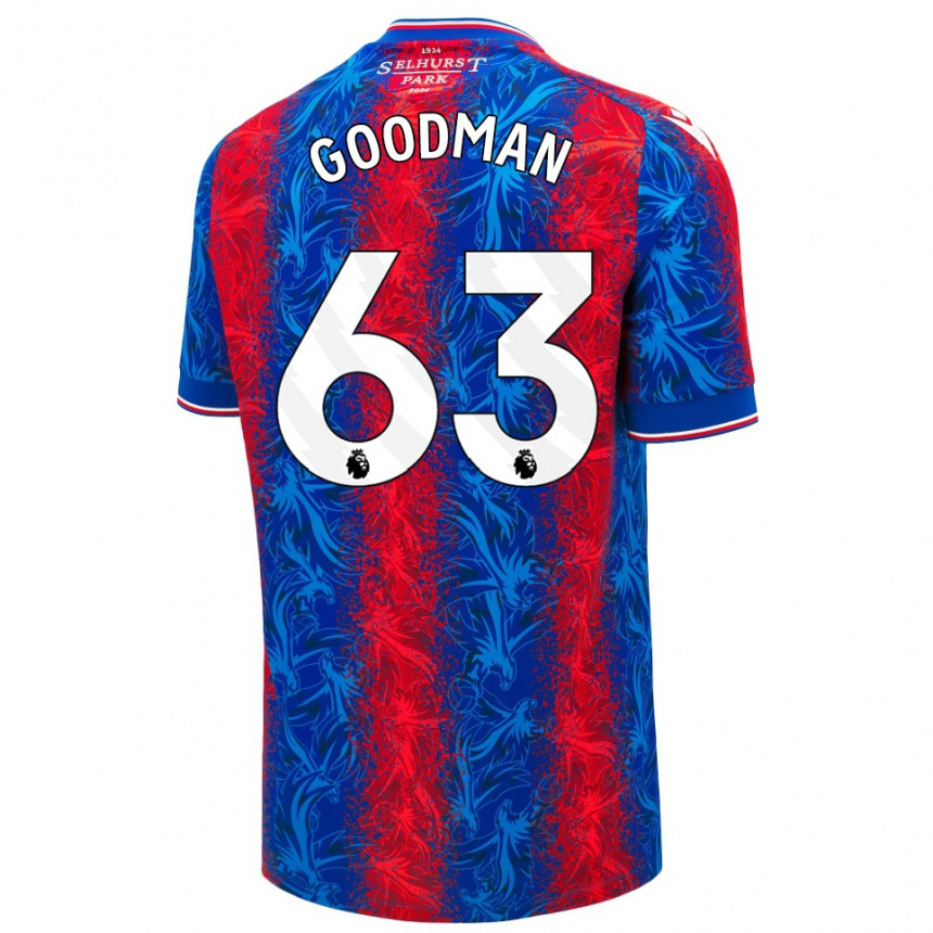 Vaikiškas Owen Goodman #63 Raudonos Mėlynos Juostelės Namų Marškinėliai 2024/25 T-Shirt