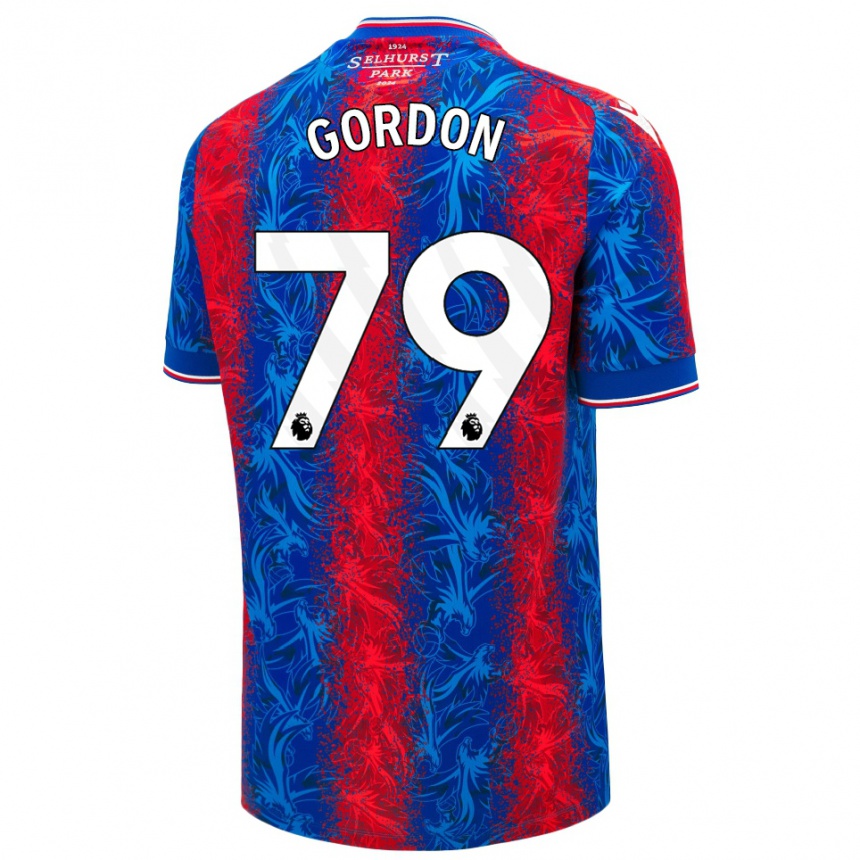 Vaikiškas John-Kymani Gordon #79 Raudonos Mėlynos Juostelės Namų Marškinėliai 2024/25 T-Shirt