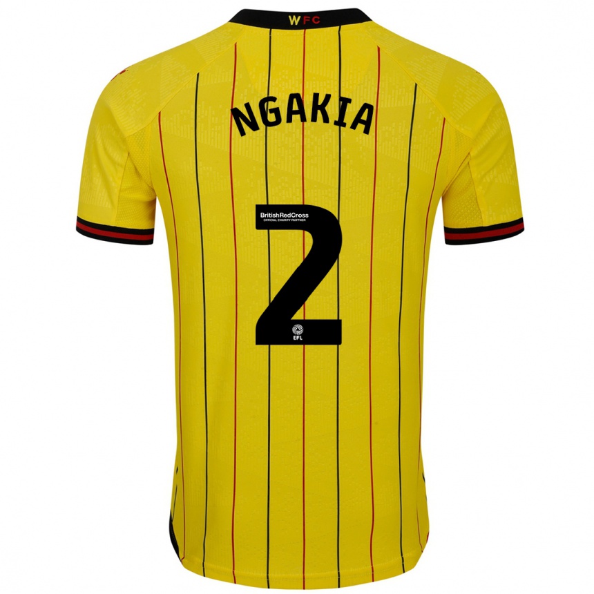 Vaikiškas Jeremy Ngakia #2 Geltona Juoda Namų Marškinėliai 2024/25 T-Shirt