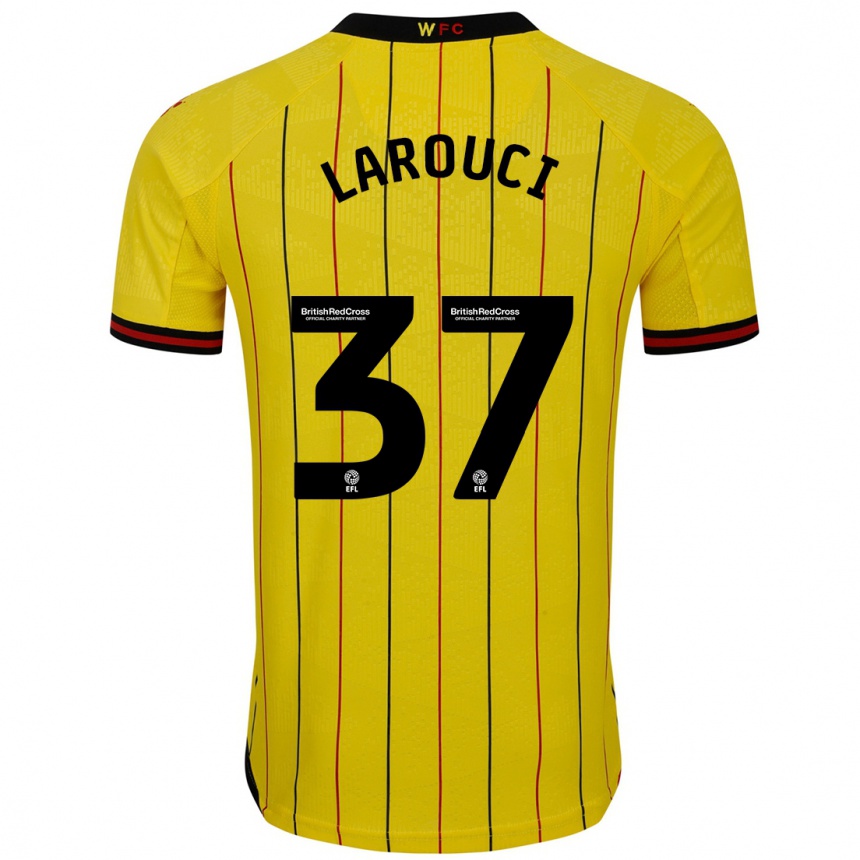 Vaikiškas Yasser Larouci #37 Geltona Juoda Namų Marškinėliai 2024/25 T-Shirt