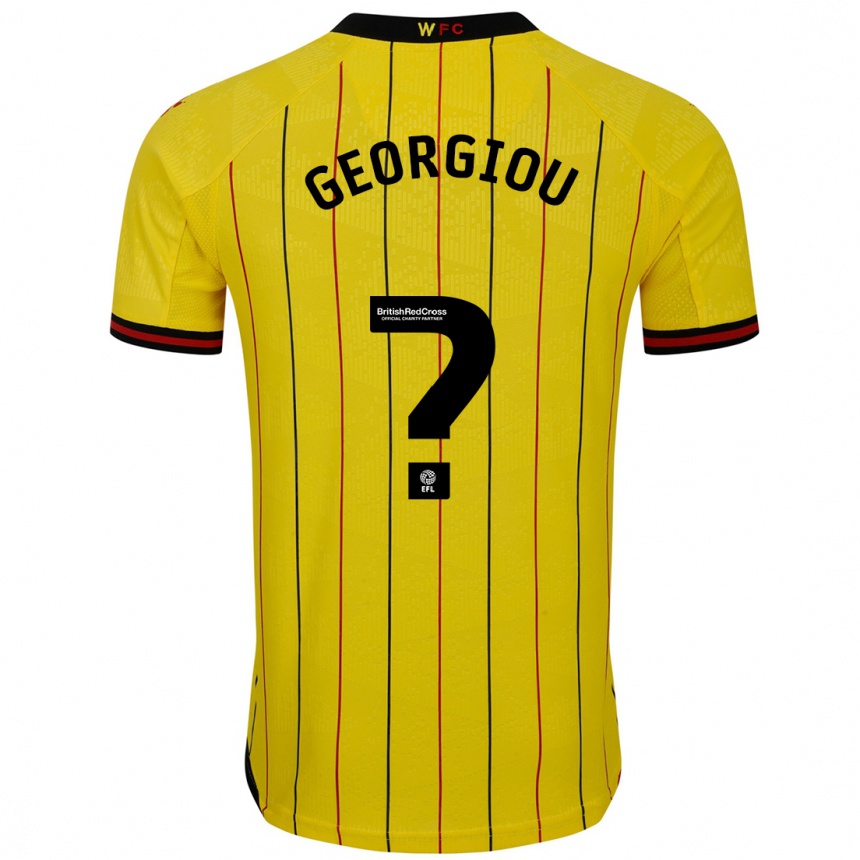 Vaikiškas Thomas Georgiou #0 Geltona Juoda Namų Marškinėliai 2024/25 T-Shirt