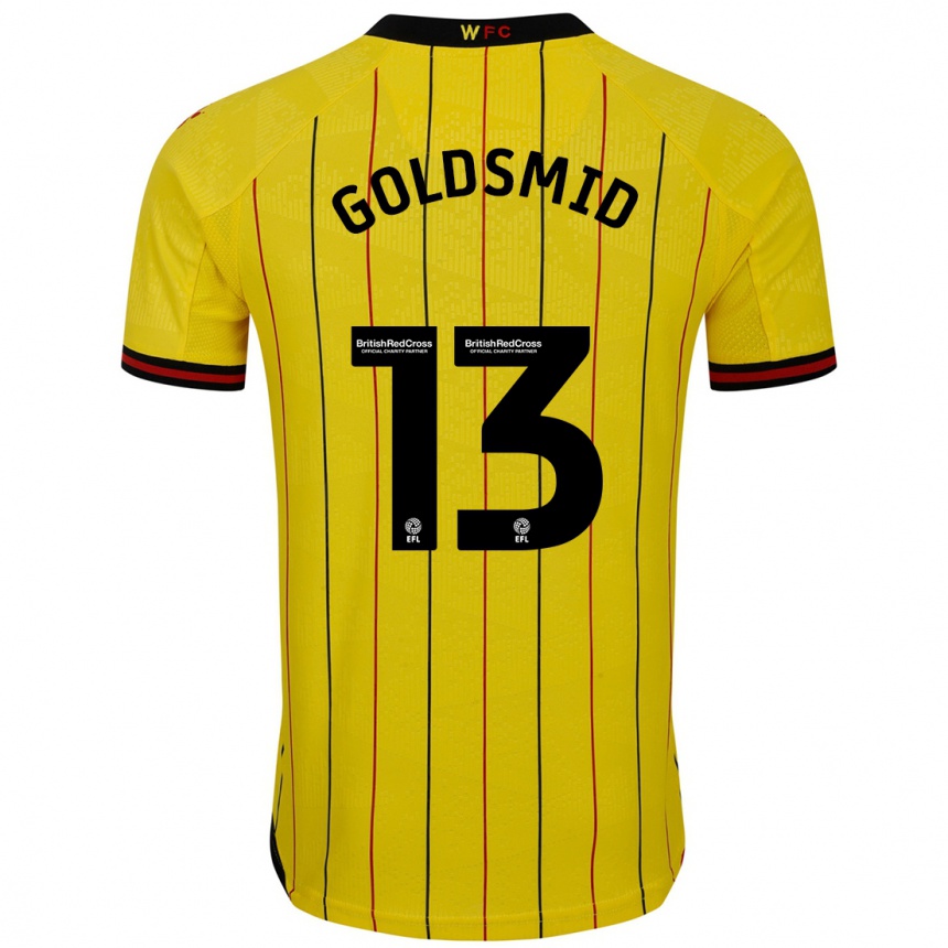 Vaikiškas Jacqui Goldsmid #13 Geltona Juoda Namų Marškinėliai 2024/25 T-Shirt